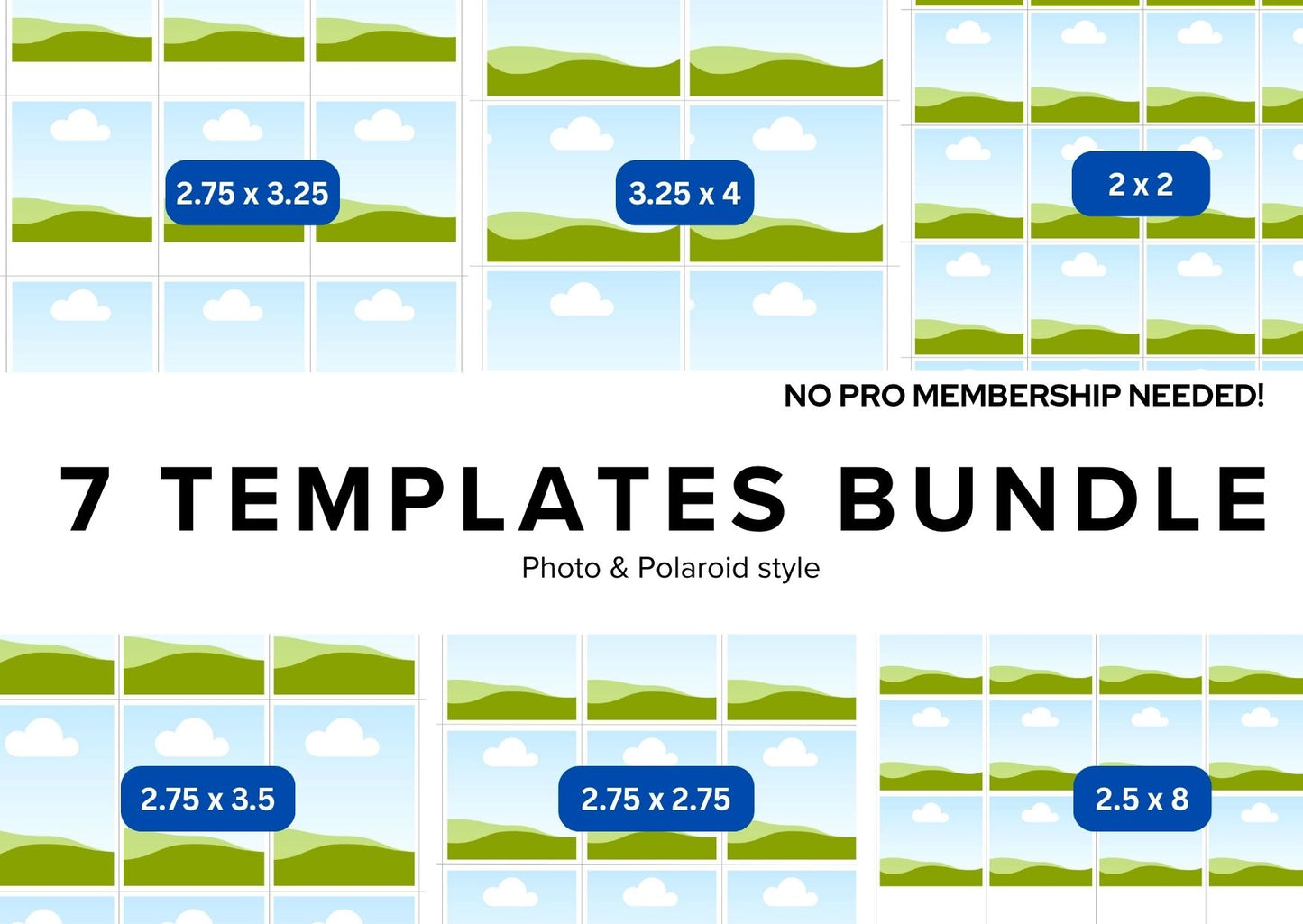 7-in-1  Photo Magnet Printing Template Bundle