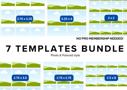 7-in-1  Photo Magnet Printing Template Bundle